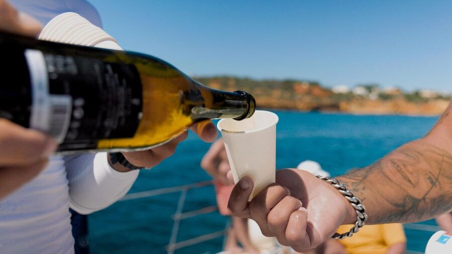 Albufeira: Caves and Coastline Catamaran Cruise to Benagil - The swimming stop and time on the water