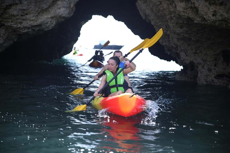 Albufeira: Hidden Beaches & Cliffs Guided Kayak Cave Tour - The return past Maré das Porcas