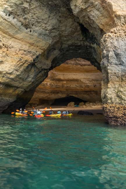 Albufeira Marina: Benagil Cave to Marinha Beach Kayak Tour - Seeing Benagil Cave from water level