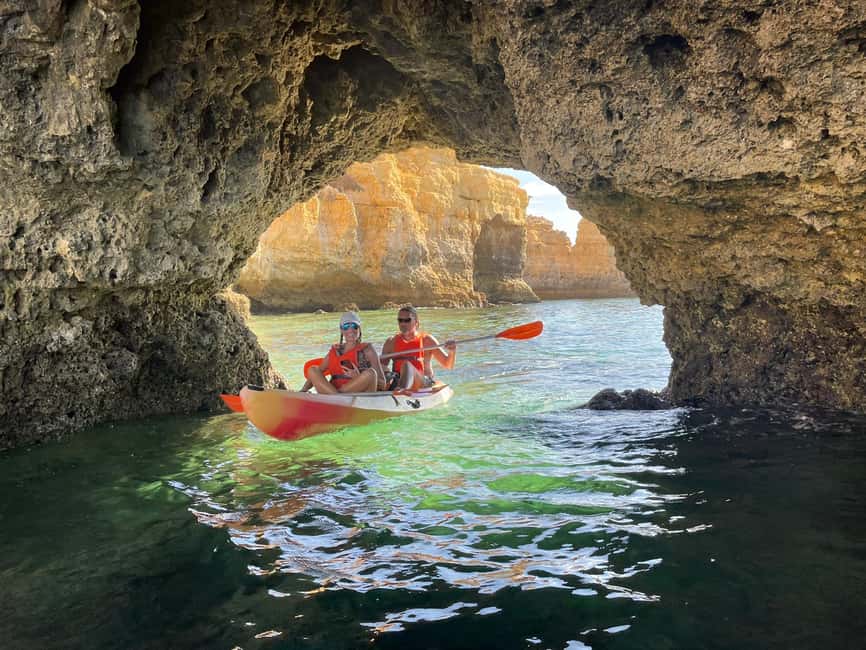 Albufeira: Secret Caves & Beaches Kayak Tour with Swim Stop - Praia da Coelha and the return paddle