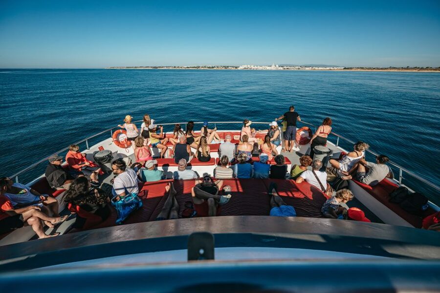 Algarve 3-Hour Caves and Coastline Boat Trip - Entering Cathedral Cave at Benagil
