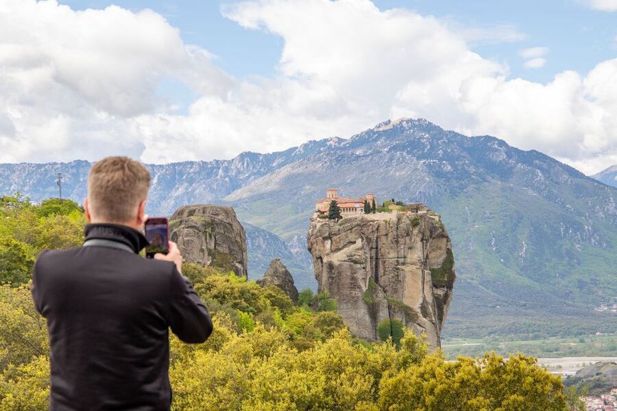 Athens to Meteora: Monasteries & Hidden Caves Bus Tour - Entering three monasteries