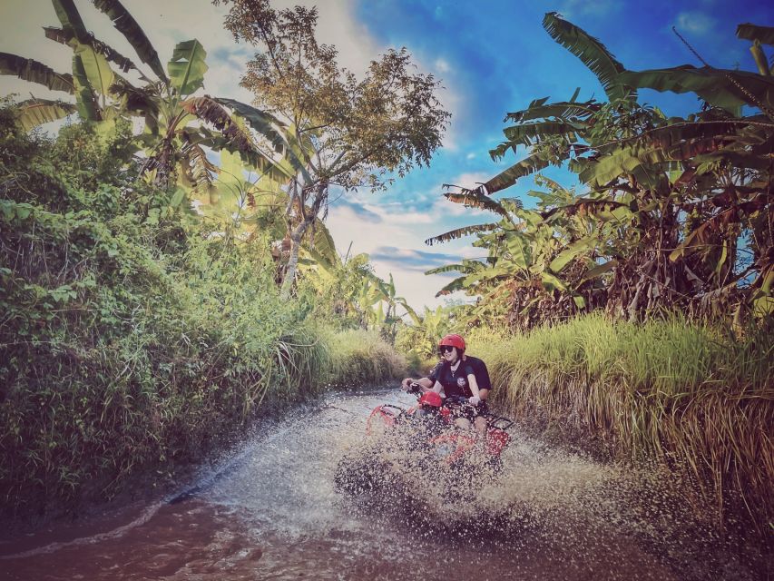 Bali: Ubud Gorilla Cave Track ATV & Waterfall Tour with Meal - Walking into Goa Raja Waterfall
