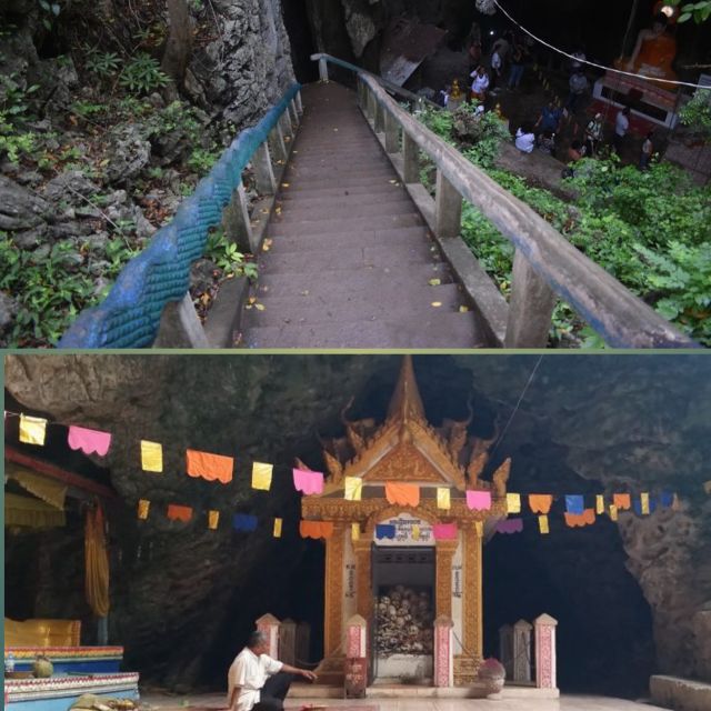 Battambang family tuktuk tour BambooTrain/Wat Banan/Bat cave - The bat flight at dusk