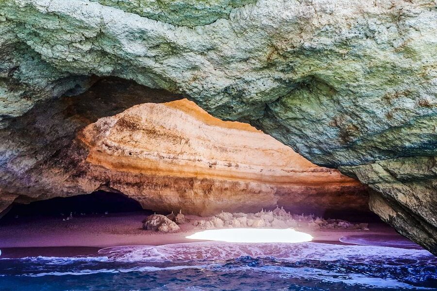 Benagil: Benagil Caves and Secret Spots Guided Kayaking Tour - The second hour: Praia da Marinha and secret coastal spots