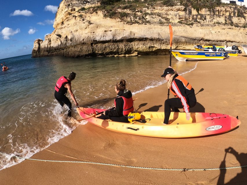Benagil Caves: small group Kayaking Tour with a Local Guide - The beach briefing and first paddle