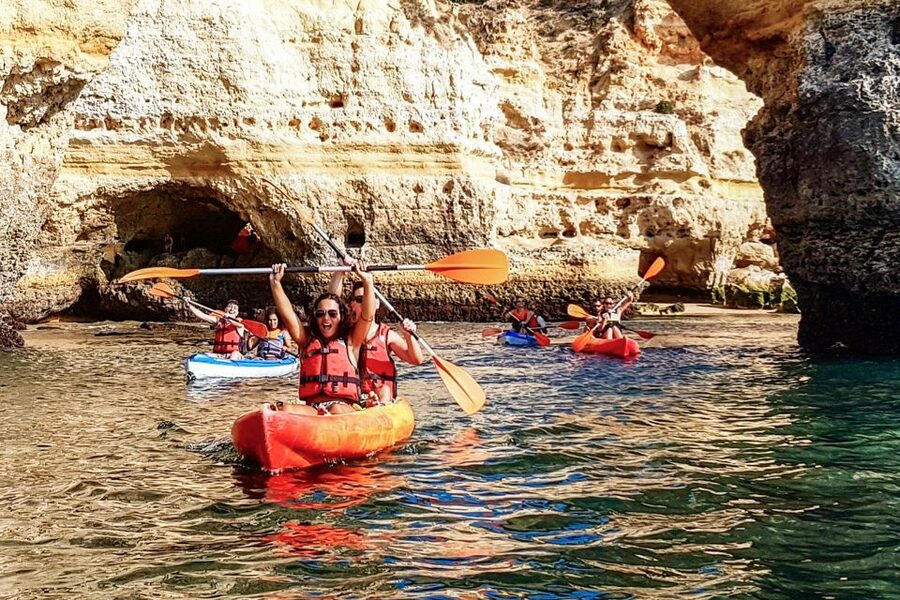 Benagil: Kayaking Tour to the Benagil Cave (Free Shower) - The smaller caves and Praia da Corredoura