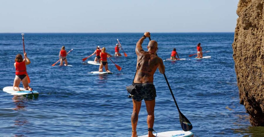Benagil: Stand-up Paddle Board or Kayak Tour - Paddling toward the Algar de Benagil