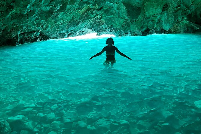 Blue Cave & Grama Bay Full Day Guided Boat Tour - Dafina Cave is a short, watery stop