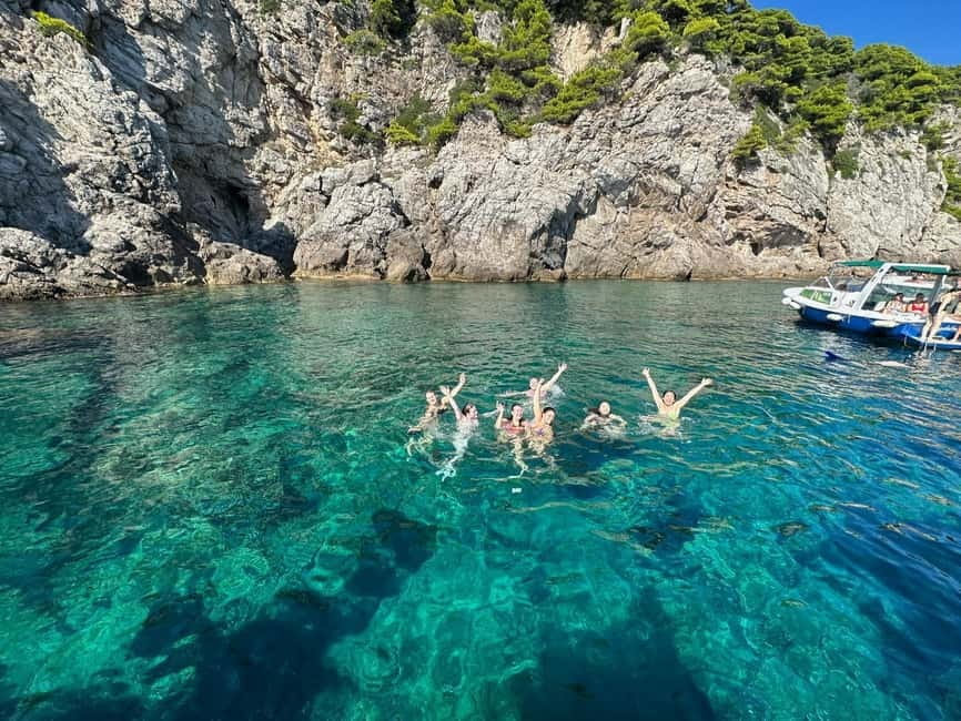 Blue Cave-Green caves-Lopud Sandy beach - tour with drink - What the speedboat ride adds