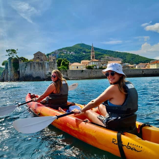 Budva: 3-Hour Paddle Board or Kayak Tour to Coastal Caves - The Dancing Girl and the view toward Mogren