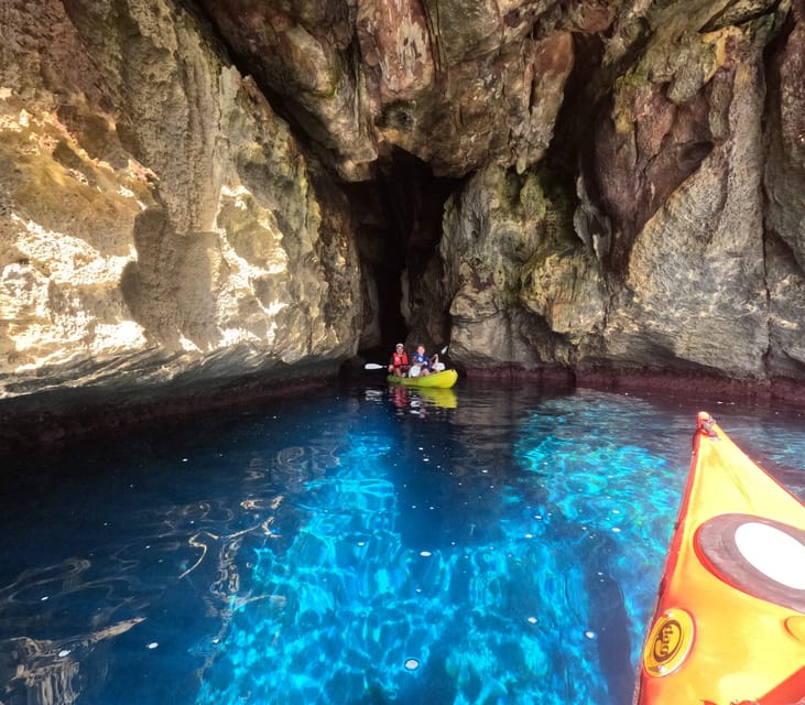 Cala en Porter: Menorca Caves Kayaking Tour & GoPro Photos - What paddling the shared kayaks feels like