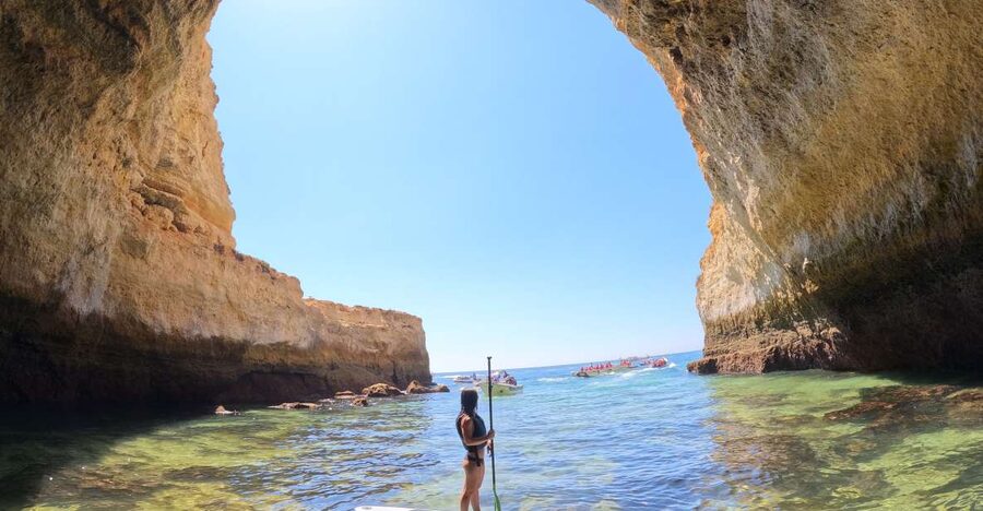 Carvoeiro: Benagil Cave Kayak Tour with 4k Photos - Inside Benagil Cave before the crowds arrive