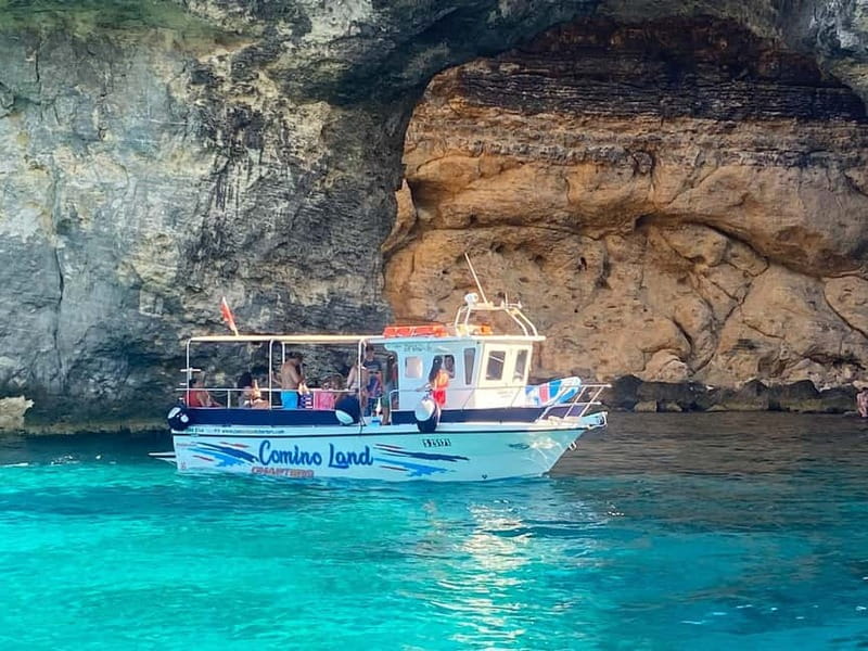 Comino: Blue Lagoon, Crystal Lagoon and Sea Caves Boat Tour - Santa Maria Bay offers a calmer stop