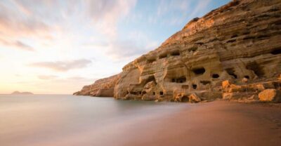 Crete: Matala Beach and Hippie caves, Red beach