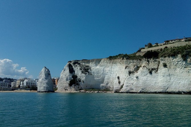 Desirèe experience. Visit of the marine caves of Vieste - Leaving Vieste and seeing Pizzomunno