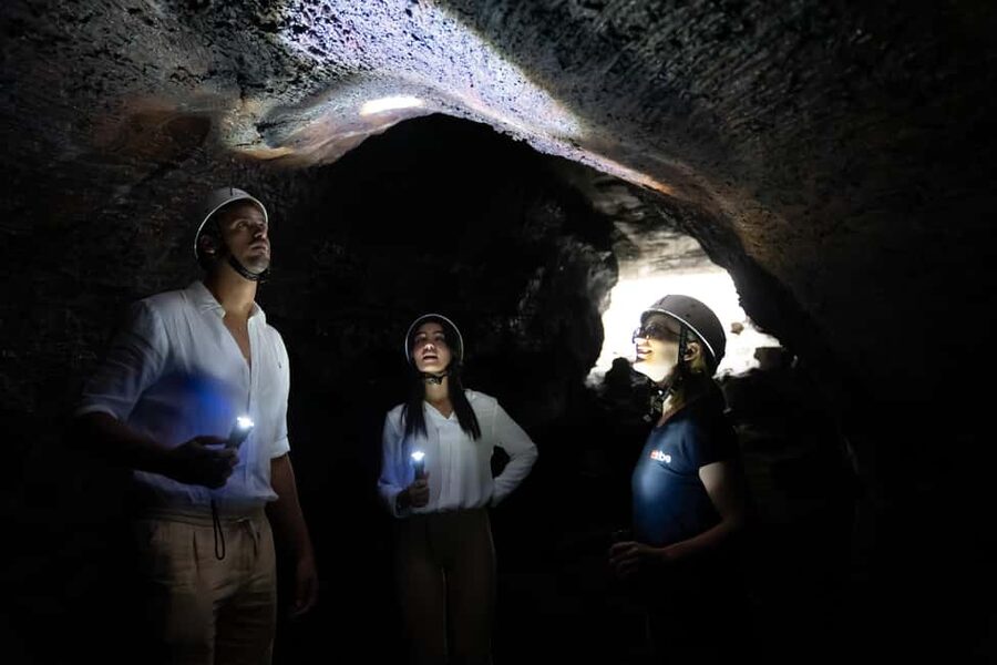 Etna Sunset Tour: Volcano trek, Cave & tasting from Catania - Inside Grotta dei Tre Livelli