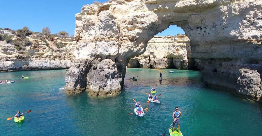 From Albufeira: Benagil Hidden Caves Tour by Kayak - Kayaking near Praia da Marinha and Albandeira