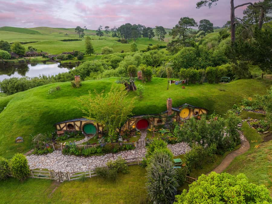 From Auckland: Waitomo & Hobbiton Bus Tour with Lunch - Waitomo Glowworm Caves and the boat beneath the lights
