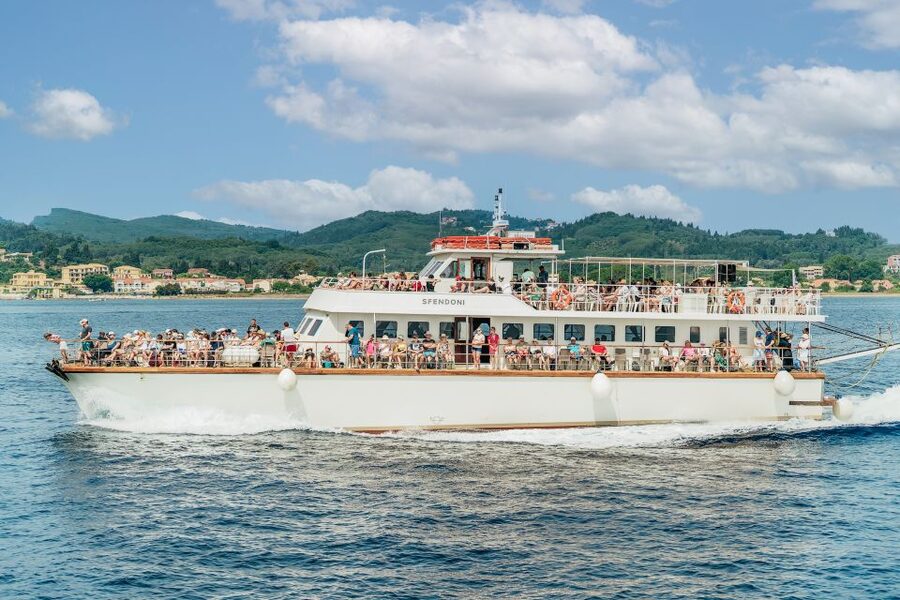 From Corfu Island: Antipaxos & Paxos Blue Caves Boat Cruise - Leaving Corfu With Old Town Views