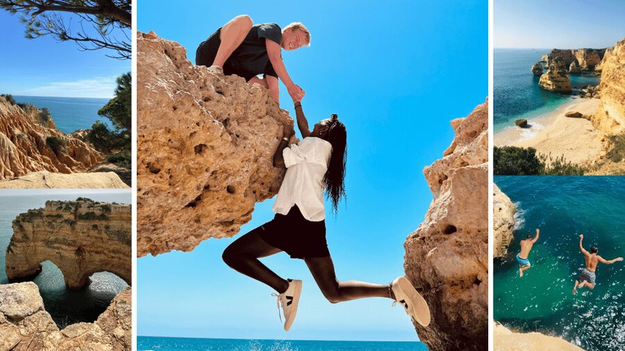 From Faro: Benagil, Marinha, 7 Valleys, Algar Seco Adventure - Marinha Beach: a useful pause, not just a photo stop