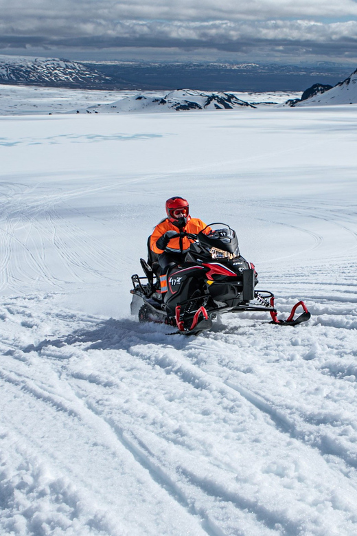 From Geysir: Snowmobiling & Ice Cave on Langjökull Glacier - One hour across the White Glacier