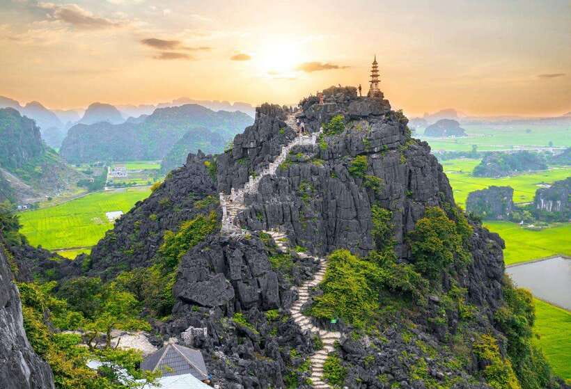 From Hanoi: Ninh Binh- Hoa Lu-Tam Coc- Mua Cave- Highlight - The Optional Bicycle Ride Through Village Country