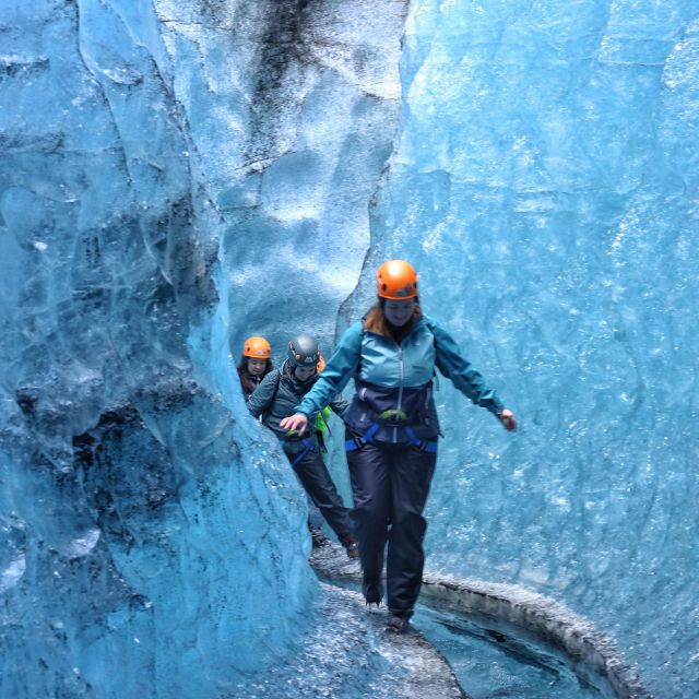 From Jökulsárlón: Ice Cave and Glacier Exploration Tour - Getting fitted for crampons, helmets, and harnesses