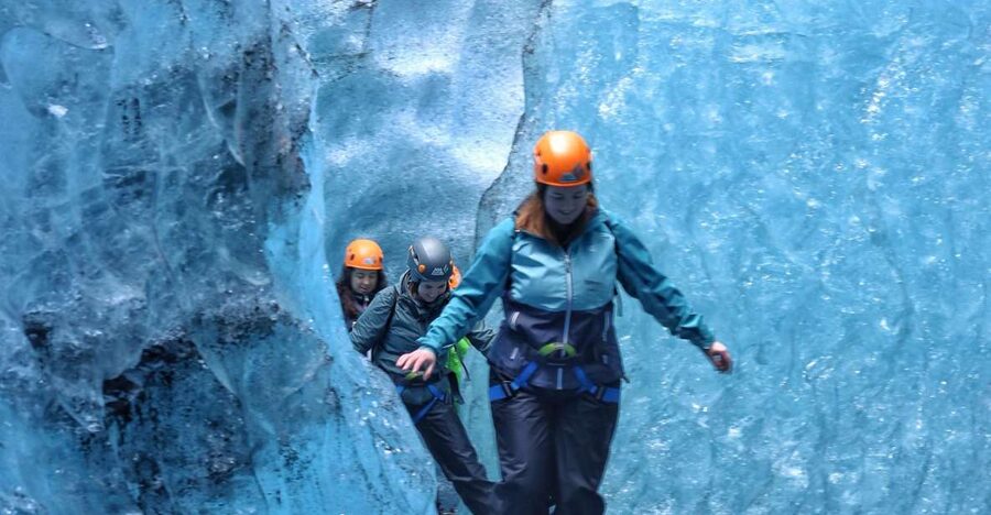 From Jökulsárlón: Ice Cave and Glacier Exploration Tour - Entering the season’s best natural ice cave