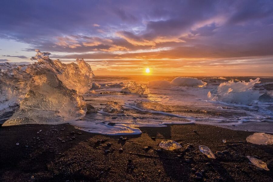 From Reykjavik 2-Day South Coast Tour with Blue Ice Cave - Reynisfjara, black sand, and dangerous waves