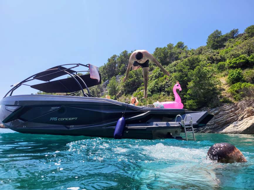 From Split: Blue Cave, Hvar, Mamma Mia, 5 Islands boat Tour - Racing to Biševo and the Blue Cave