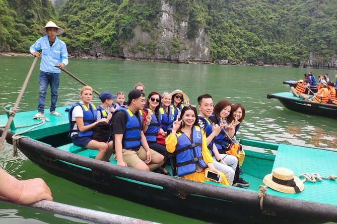 Halong Bay Day Tour With Titop Island, Cave, Kayak & Lunch - Luon Cave by kayak or bamboo boat