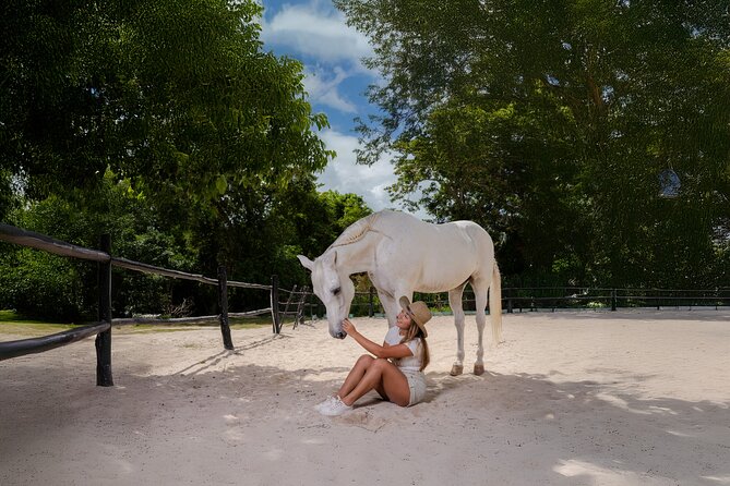 Horseback Riding and Cenote Swim from Cancun or Playa del Carmen - Riding rescued horses at Rancho Bonanza