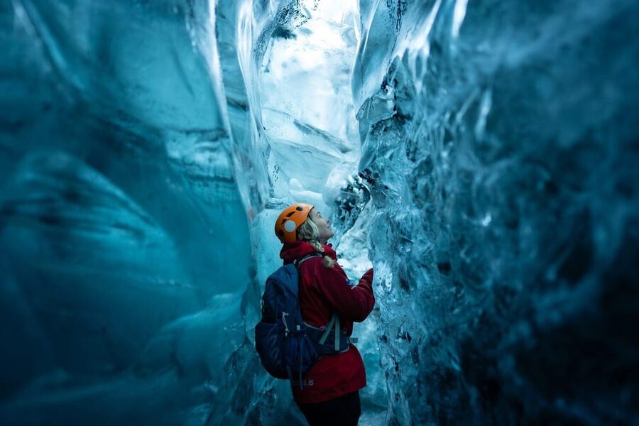 Jökulsárlón: Crystal Ice Cave Super Jeep Tour - From the orange truck to the glacier