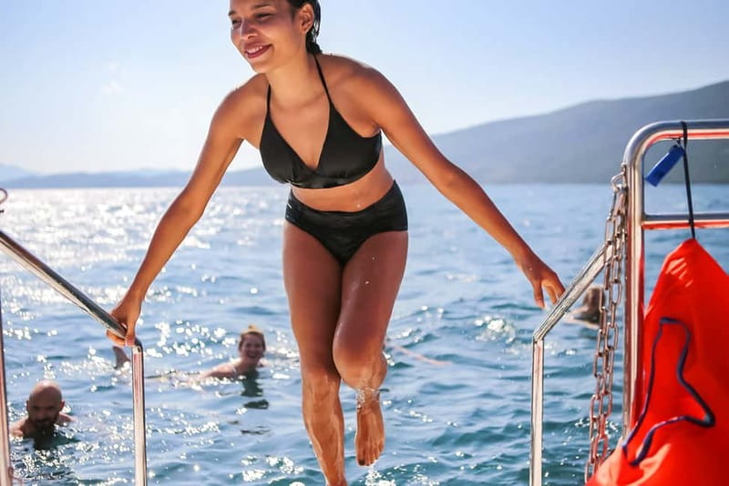 Kotor Bay: Full-Day Catamaran Cruise with Blue Cave Visit - Ex-Yugoslavian submarine tunnels from the water