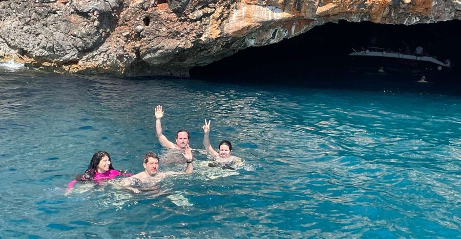 Kotor: Boat Cruise with Blue Cave Swim and Submarine Base - Meeting at MontenegroGlobe near Kamelija