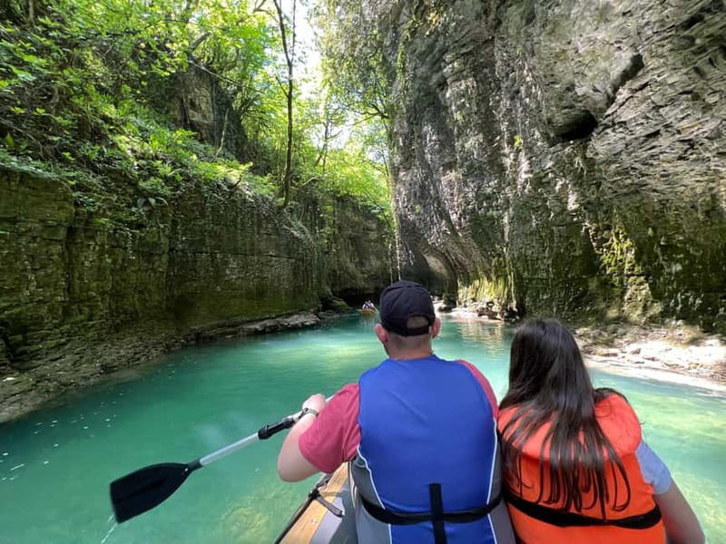 Kutaisi: Martvili & Okatse Canyons & Prometheus Cave Tour - Martvili Canyon and its turquoise water