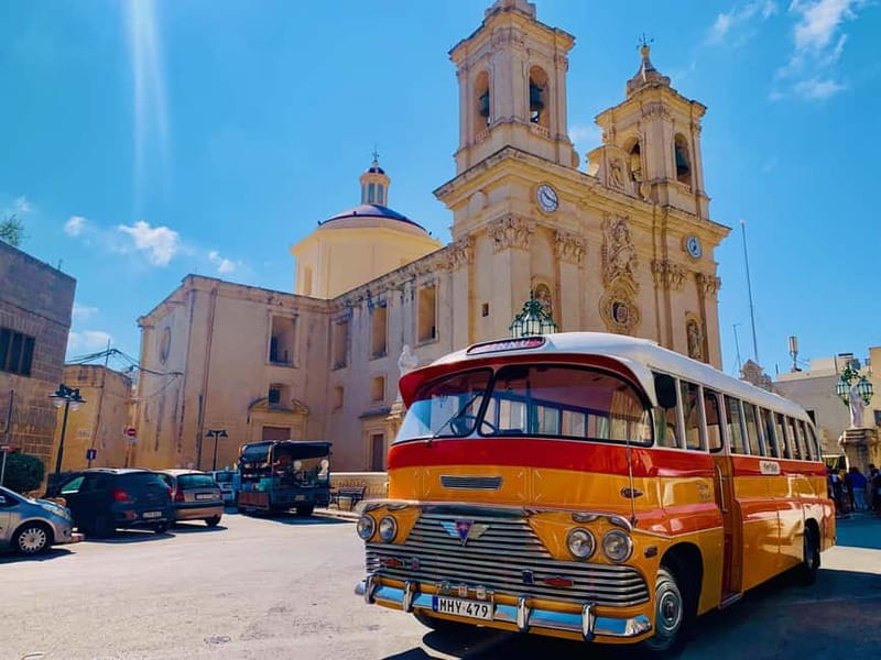 Malta: 5 hr Vintage Bus Tour - Mdina & Blue Grotto inc. food - Marsaxlokk: fishing boats and a quick harbor look