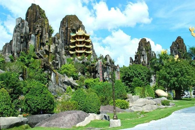 Morning Small group to Marble Mountains - Am Phu Cave - Monkey Mountain - Non Nuoc Stone Village and the sales-stop question