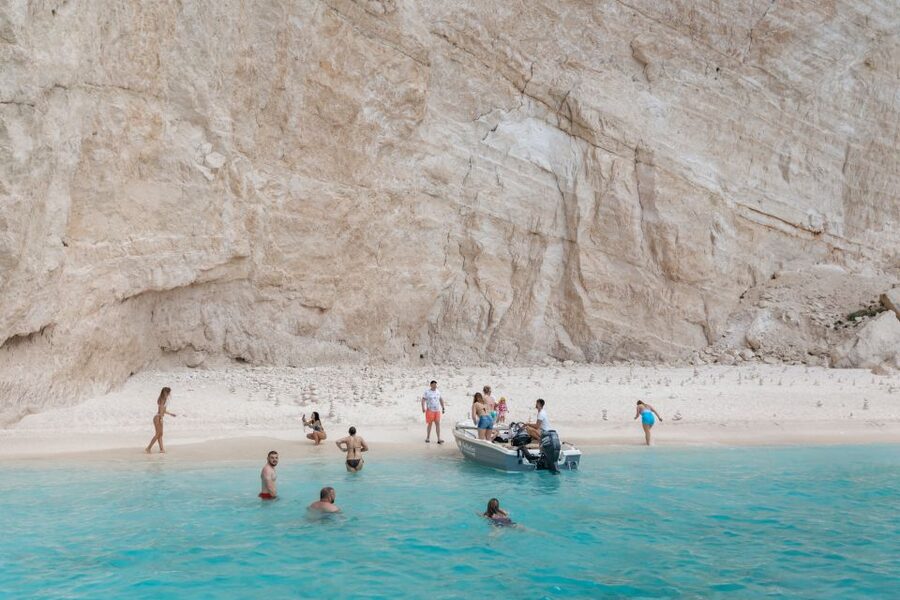 Porto Vromi: Shipwreck, Caves, & White Beach Swimming Cruise - Setting off from Porto Vromi Maries