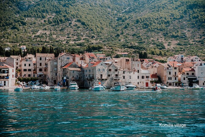 Private Blue cave, Mamma Mia and Hvar, 5 islands tour from Split - Coffee and a waterfront walk in Komiza