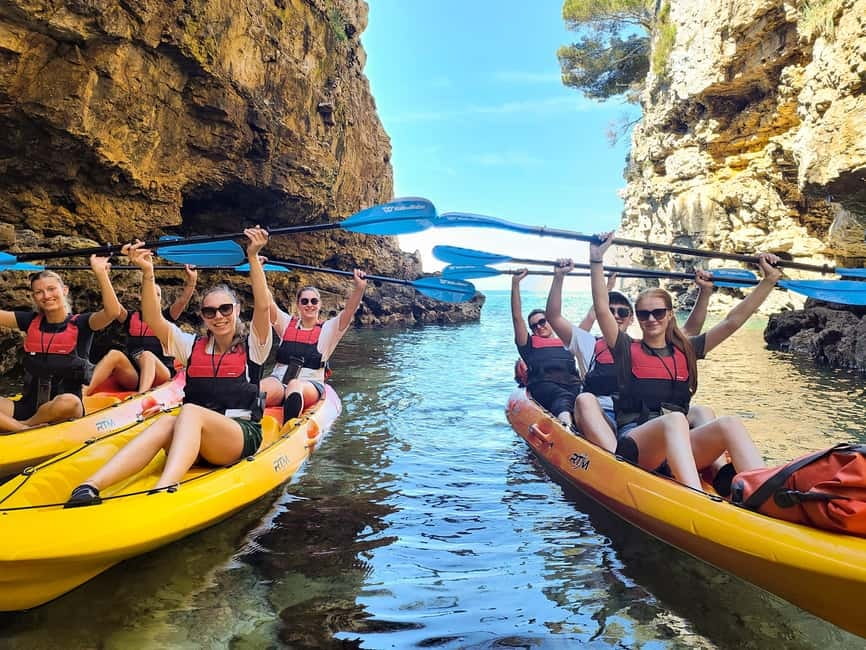 Pula: Cave Kayak Tour, Snorkeling and Island Jumping - From Ambrela Beach to Pula’s open water