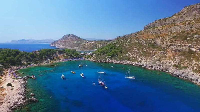 Rhodes: Anthony Quinn Bay & Sea Caves Snorkeling Cruise - Leaving the marina beside Stama restaurant