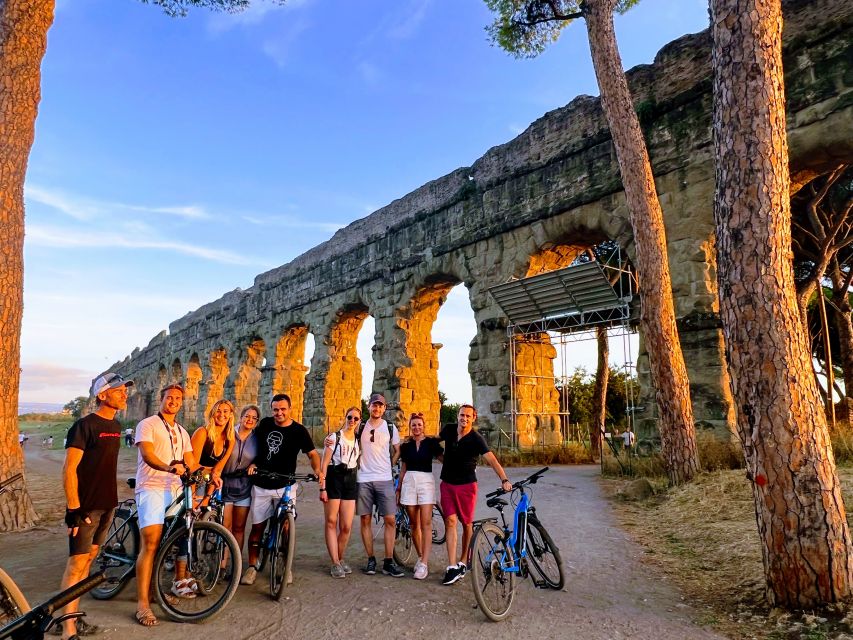 Rome: Appian Way & Catacomb Sunset E-bike Tour with Aperitif - Villa di Massenzio and the tombs along the old road