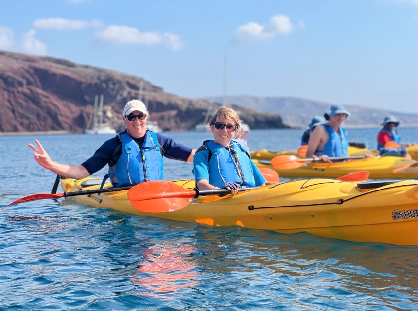 Santorini: Sea Caves Kayak Trip with Snorkeling and Picnic - Who should book this Santorini kayak tour?