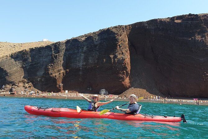 Santorini Sea Kayak - South Discovery, Small Group incl. Sea Caves and picnic - White Beach, Kambia Beach, and the picnic stop