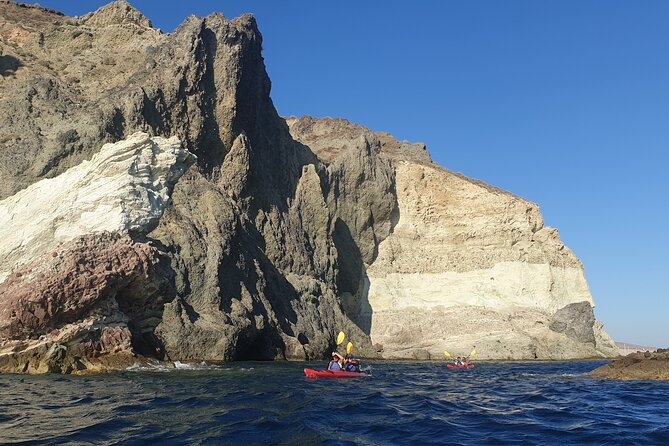 Santorini Sea Kayak - South Discovery, Small Group incl. Sea Caves and picnic - Snorkeling and swimming in the Aegean