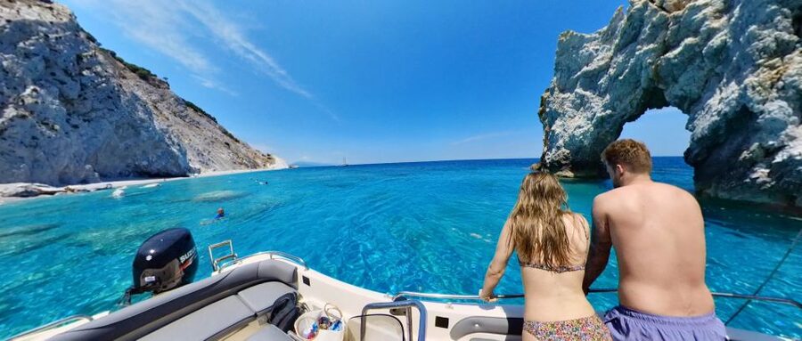 Skiathos: Private Lalaria Beach and Caves Speedboat Tour - A private route along Skiathos’s wilder north coast
