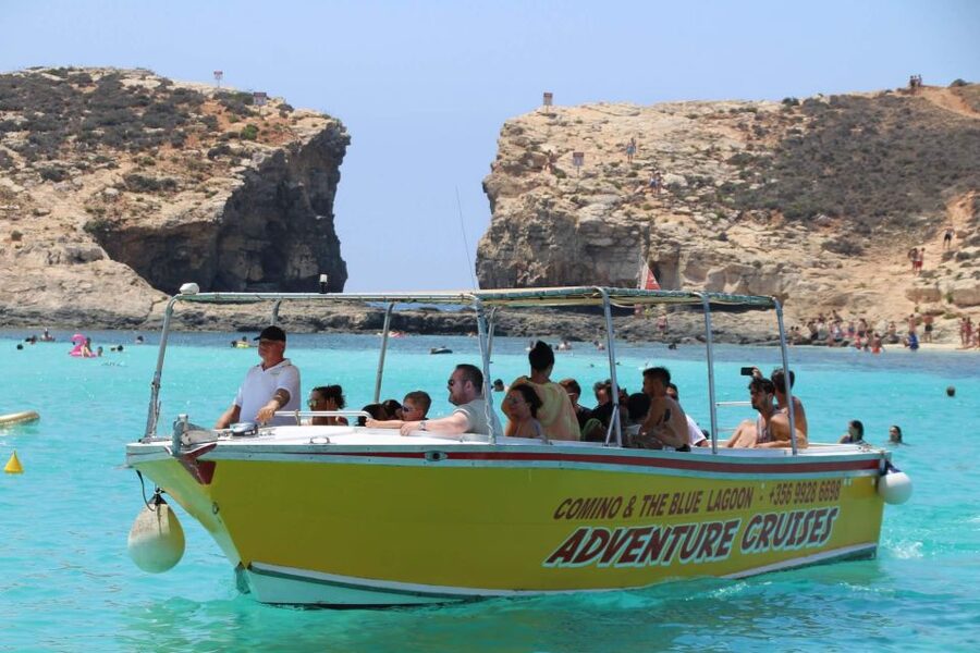Sliema: Boat Trip to Comino Blue Lagoon, Gozo, and Caves - Leaving Sliema and crossing toward Comino