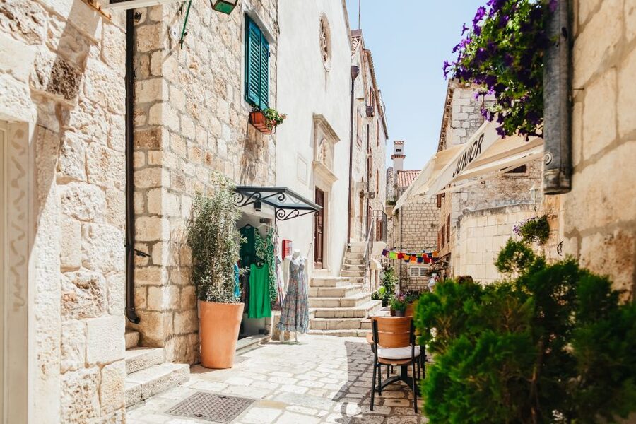 Split: Blue Cave, Vis & Hvar Full-Day Trip by Speedboat - Stiniva Cove, cliffs and a quick swim